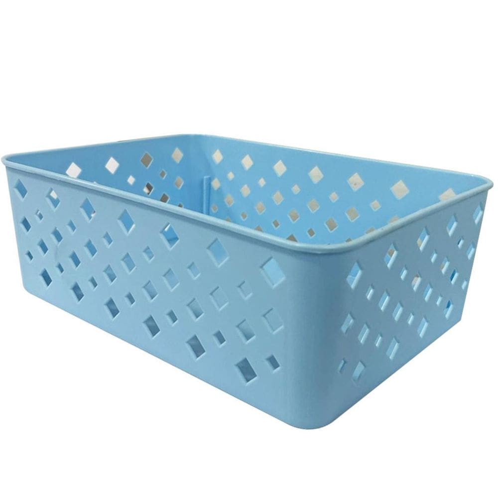 Cesto Organizador Premium Azul 123Organizei 19x13,5x6,5Cm