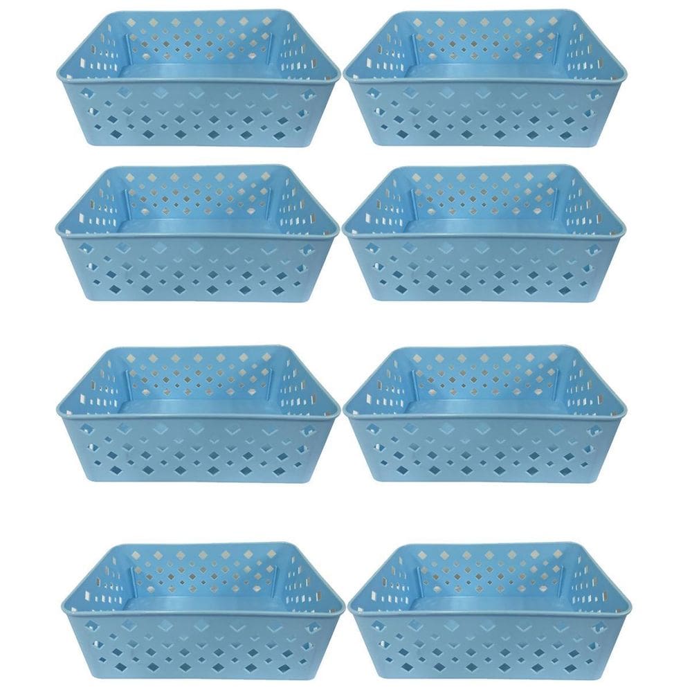 Cesto Organizador Premium Azul 123Organizei 19x13,5x6,5Cm