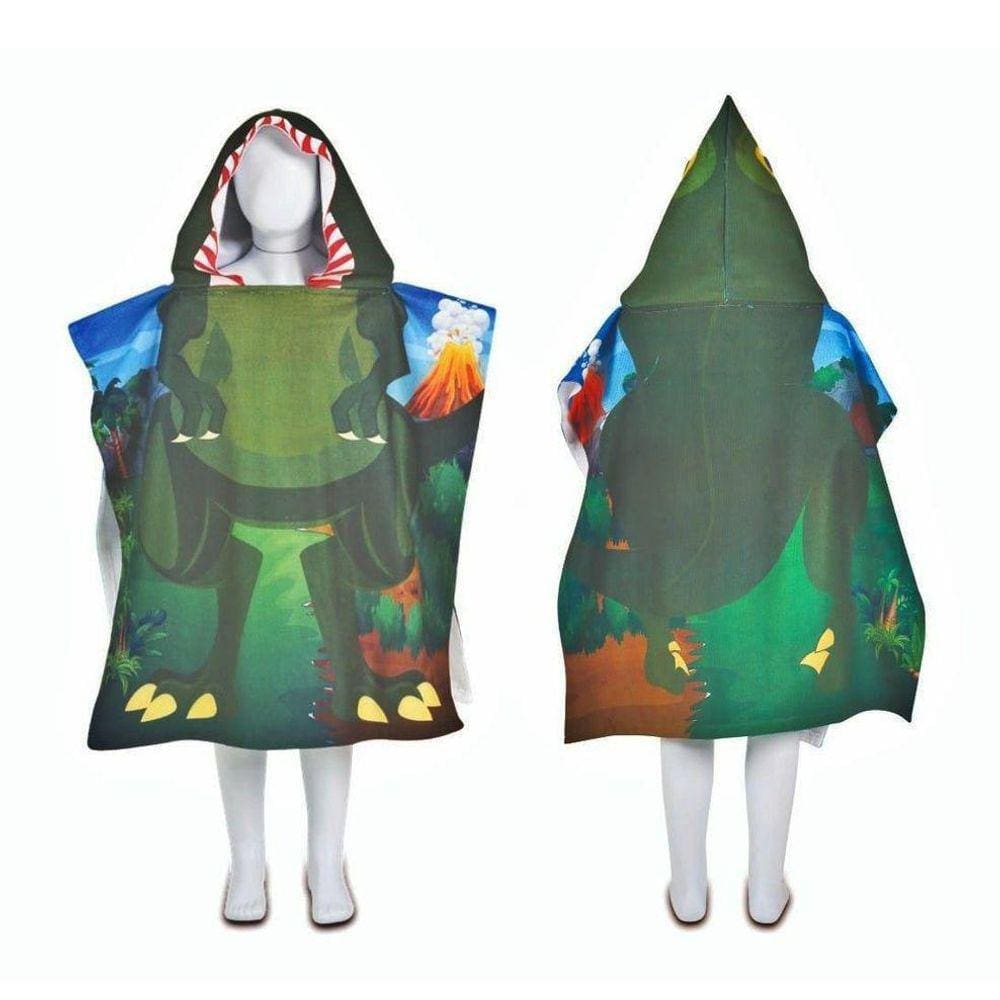 Poncho Toalha De Praia Infantil Com Capuz Dinossauro