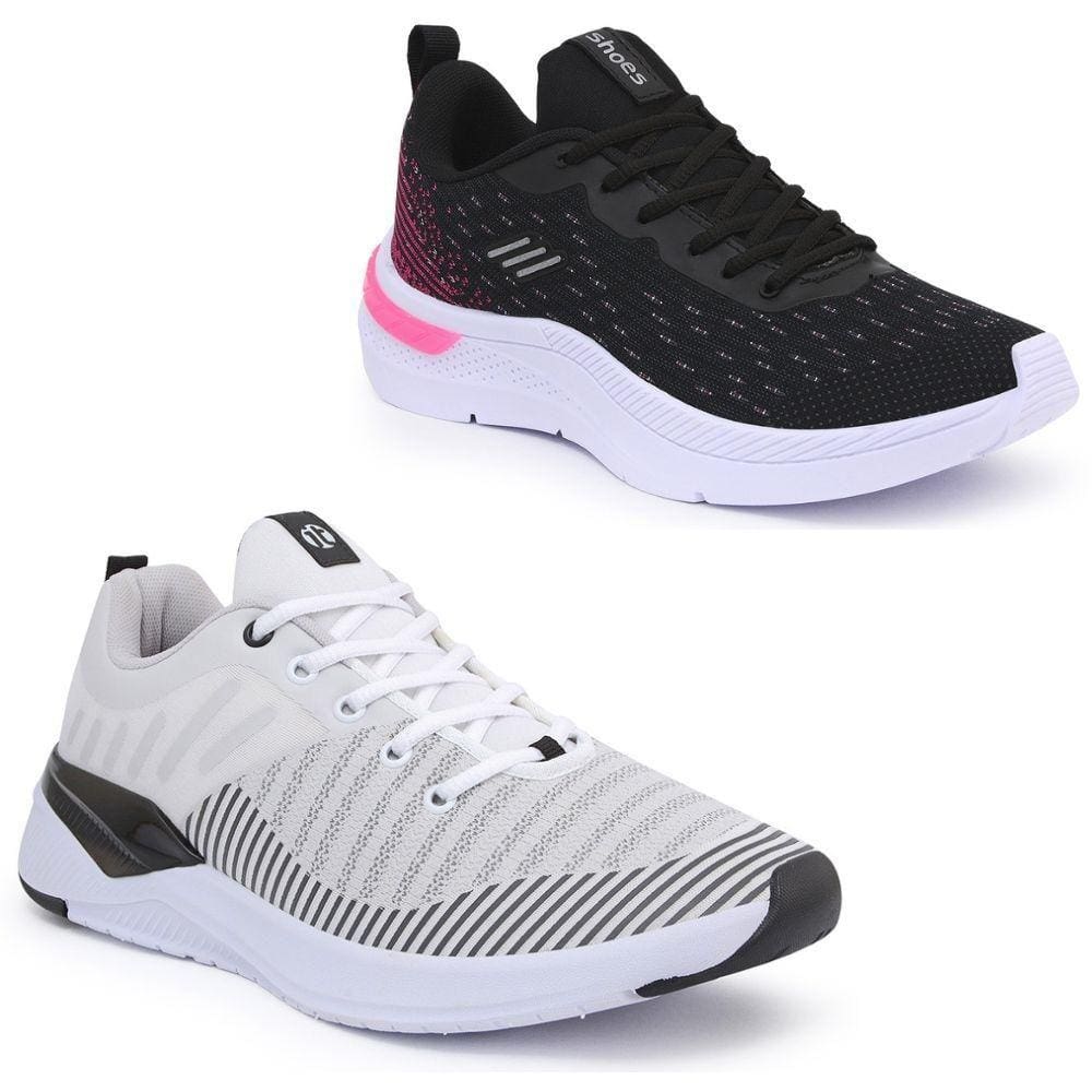 Tênis Feminino Fitness Esportivo Caminhada Confortável Kit 2 - 36 - Branco