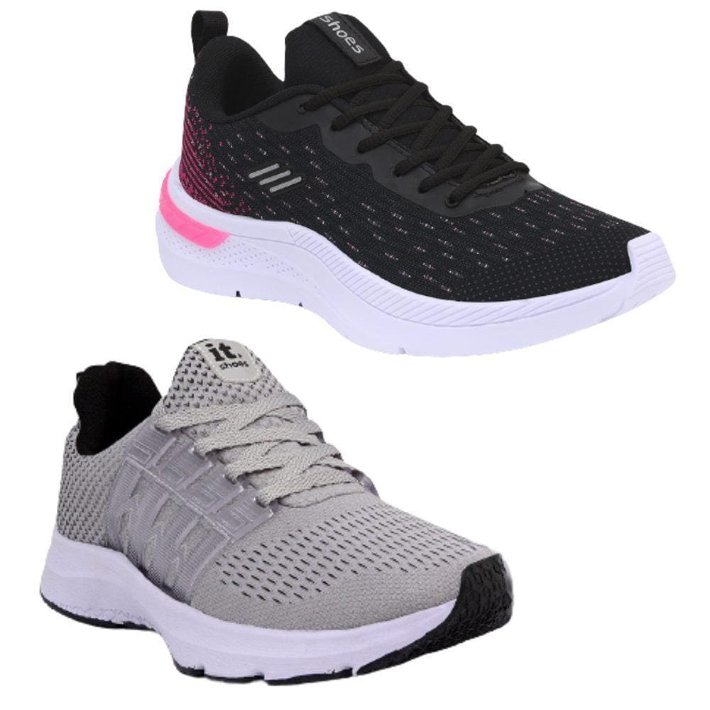 Tênis Feminino Caminhada Esportivo Corrida Academia Kit 2 - 36 - Multicolor
