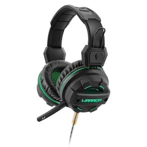 Headset Gamer Multilaser Warrior PH143 - com Microfone - LED Verde - Conector 3.5mm e USB - Preto
