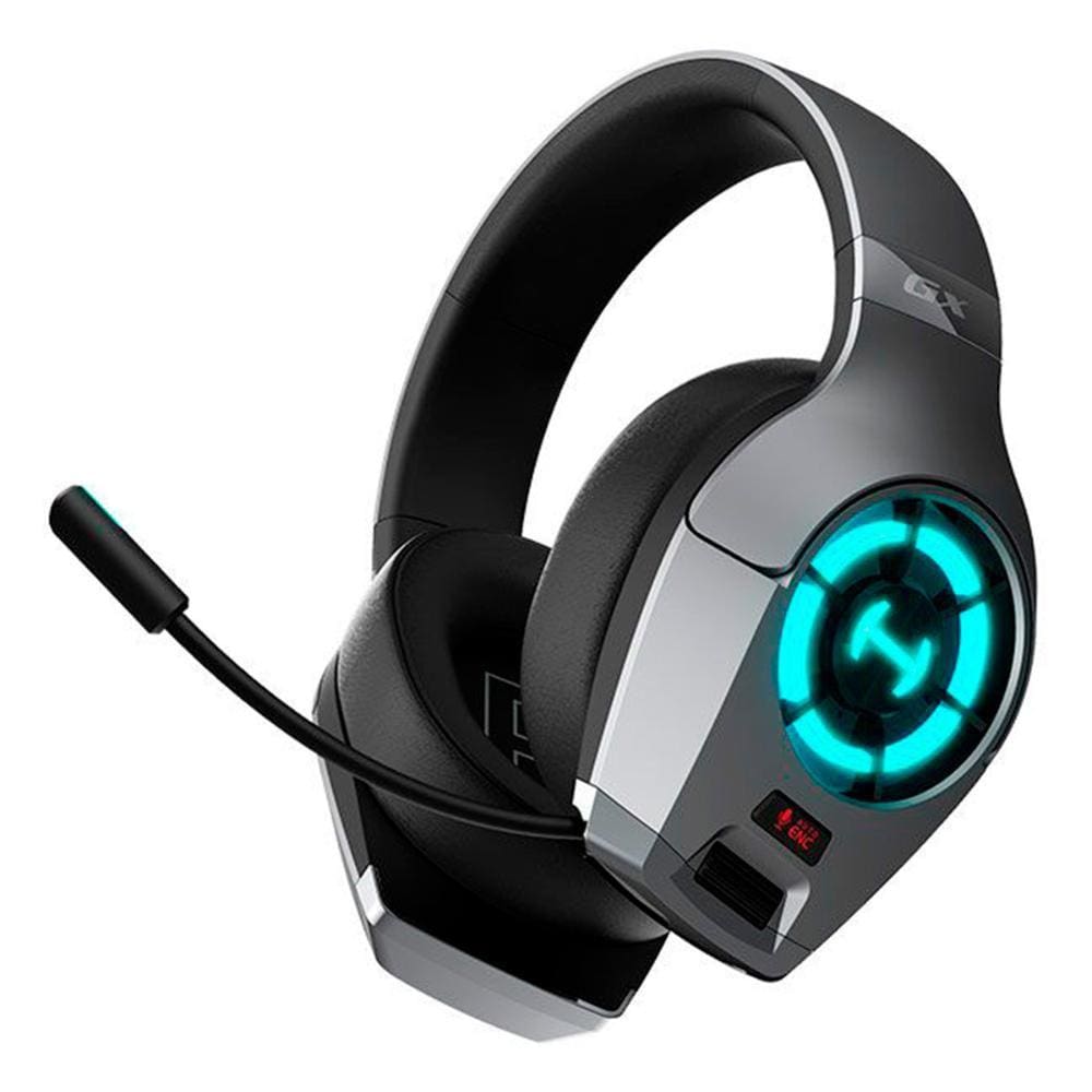 Headset Gamer Edifier Hi-Res Hecate GX - Microfone com haste retrátil - LED RGB - Cinza Escuro