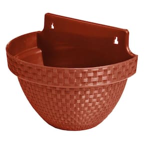 Vaso De Parede Rattan 3 Litros Para Jardim Varanda Terracota