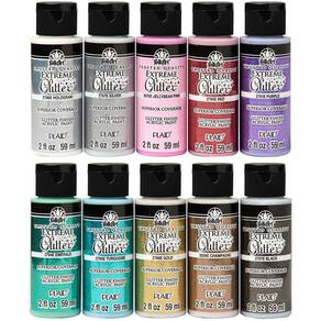 Conjunto de pintura artesanal acrílica FolkArt Extreme Glitt
