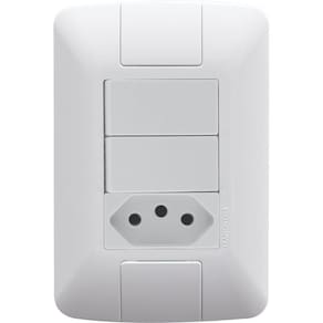 Conjunto 4x2 Com 2 Interruptores Simples 6 A 250 V E 1 Tomada 2p+t 20 A 250 V Aria Branc