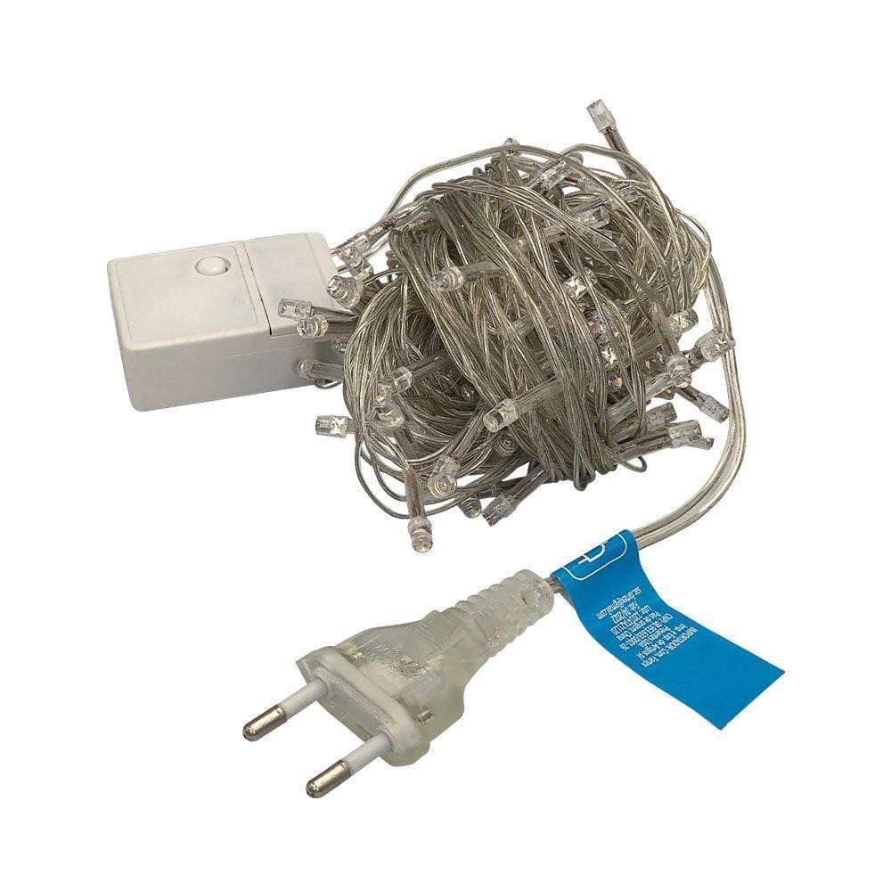 Pisca-Pisca Varal Com 100 Leds 8 Funções Branco Quente 127V