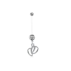 Piercing Umbigo Flexível Gestante Azul Rosa