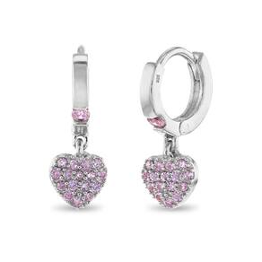 Brincos In Season Jewelry em prata esterlina 925 CZ Heart Ho