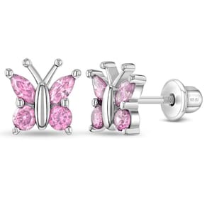 Brincos In Season Jewelry em prata esterlina 925 rosa CZ But