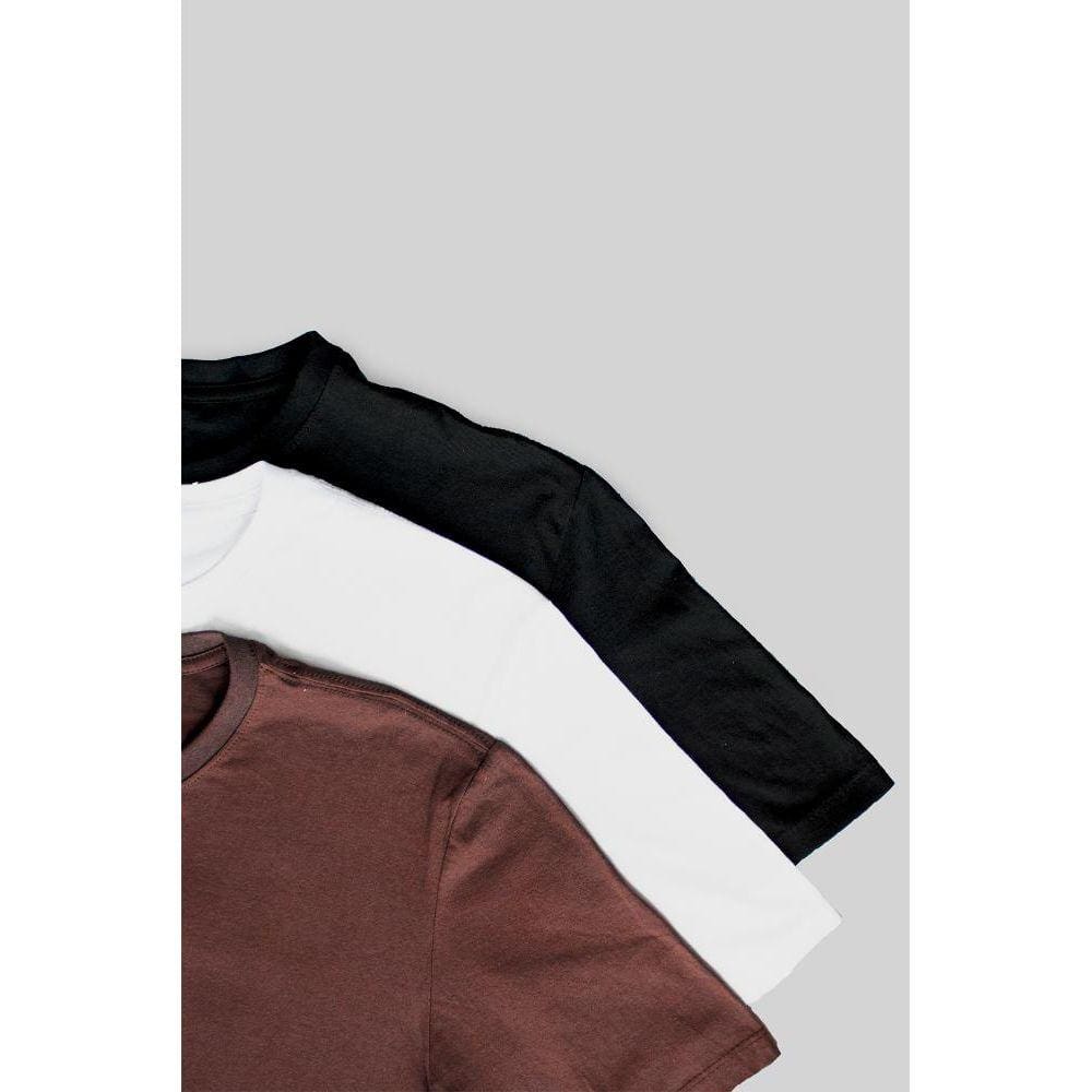 Kit 3 Camisetas Masculinas 100% Algodão Para o Dia a Dia