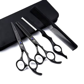 Conjunto de tesouras para cortar cabelo, preto, 15 cm + Nava