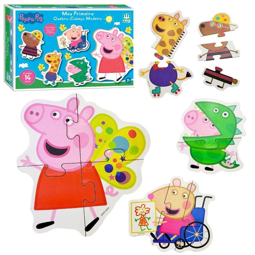 Meu Primeiro Quebra Cabeça Infantil Peppa Pig Peças Grandes