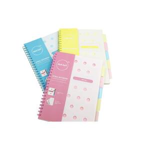 Caderno espiral para microperfuração com 5 divisórias móveis