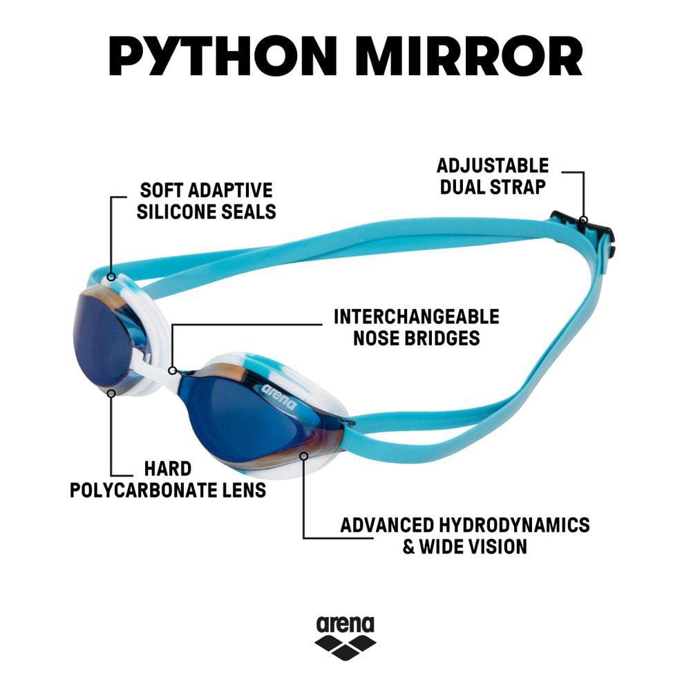 Óculos de natação ARENA Python Racing para homens e mulheres