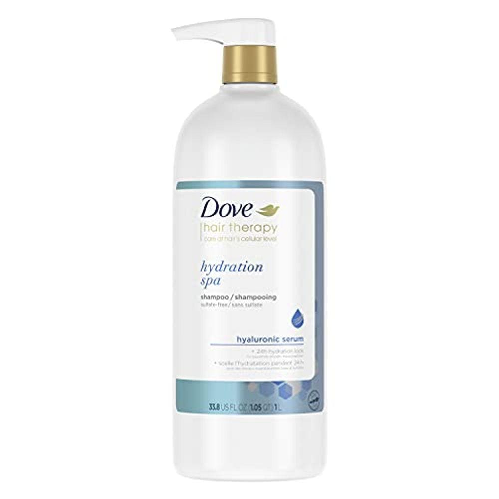 Shampoo Dove Hydration Spa para cabelos secos com soro hialu