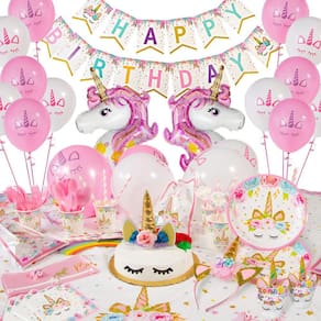 Conjunto de suprimentos de festa Unicorn FETEDAY com acessór