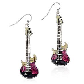 Brincos PammyJ Purple Guitar Dangle Brincos