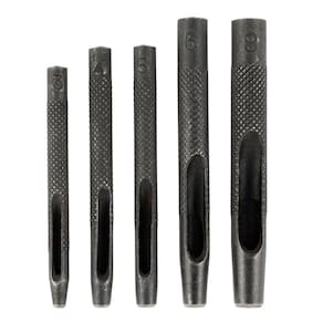 Kit Vazador Furador Couro Cinto Borracha 5 Pcs Profissional