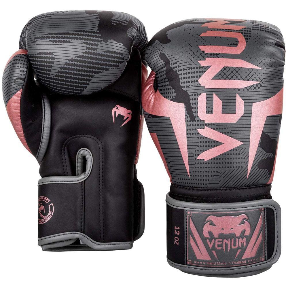 Luvas de boxe Venum Elite preta/rosa dourada 10 onças