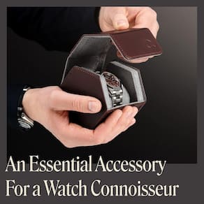Estojo de relógio WWATCHBANDS de couro para homens com hexág