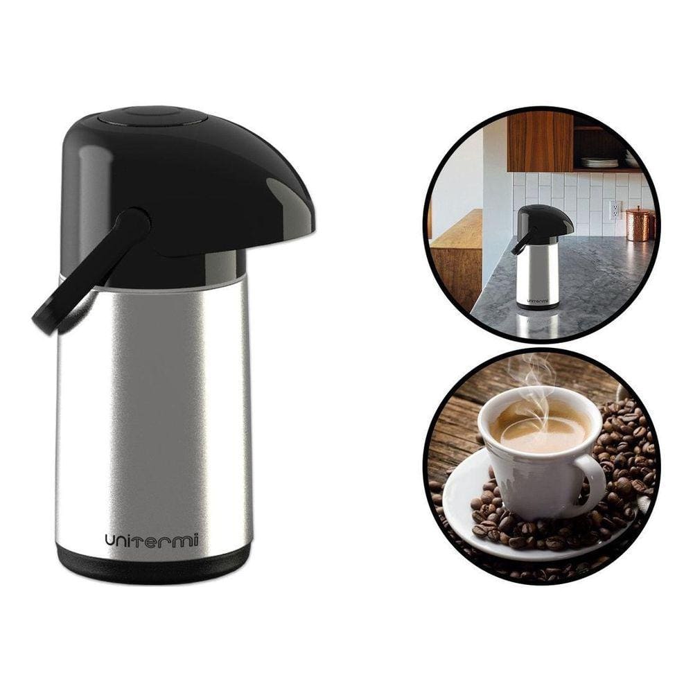 Garrafa Térmica Inox Com Bomba De Pressão Unitermi 600Ml