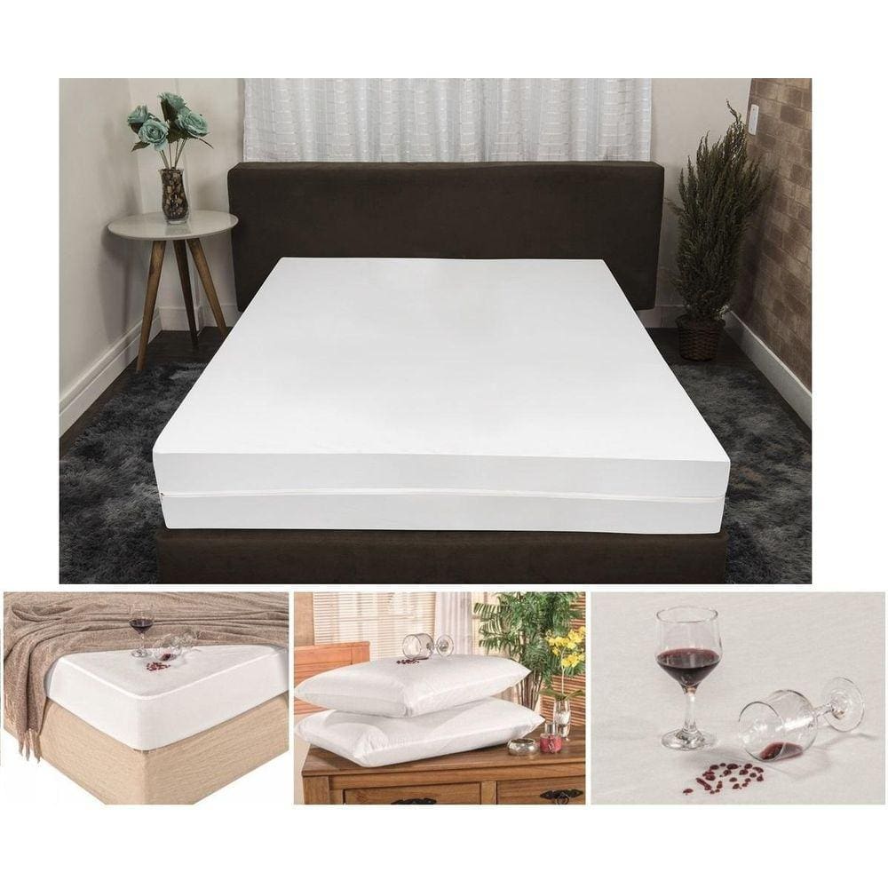 Kit 2 Capas Protetora De Colchão Casal Impermeável Antiácaro