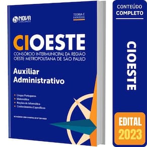 Apostila Concurso CIOESTE-SP 2023 Aux. Adm. 214 Págs.