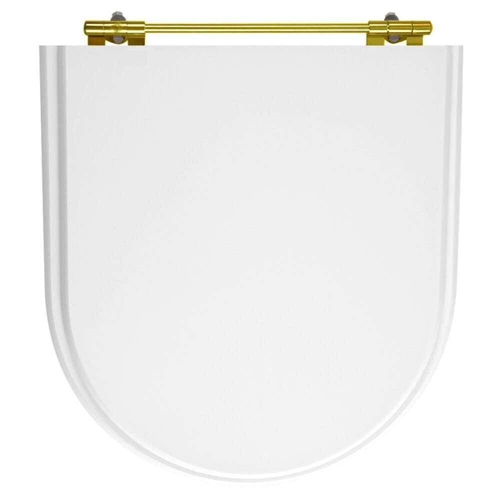 Assento Sanitário Calypso Branco para vaso Incepa Com Ferragem Dourada