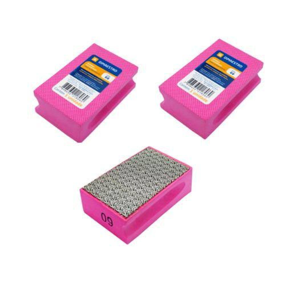 Kit 3 Esponjas Diamantadas Para Desbaste - Grão 60