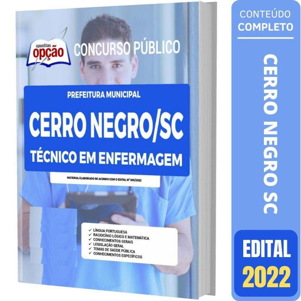 Apostila Prefeitura Cerro Negro Sc - Técnico Em Enfermagem