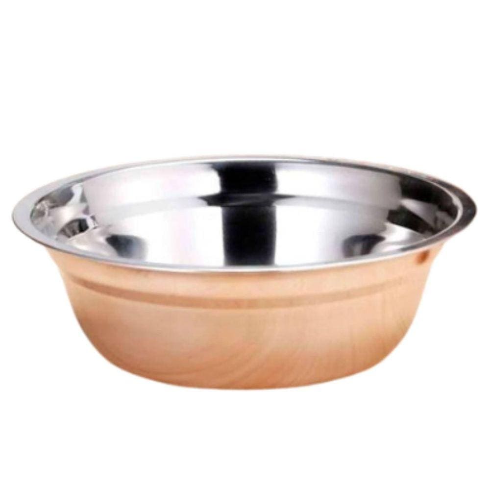 Tigela Cumbuca Inox Funda Redonda 2500Ml Para Porções Salada