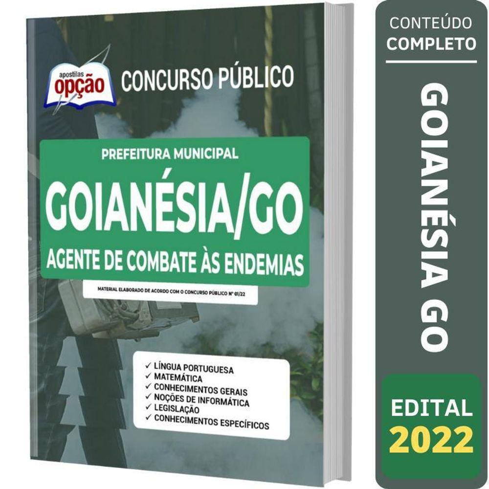 Apostila Concurso Goianésia Go Agente De Combate Às Endemias