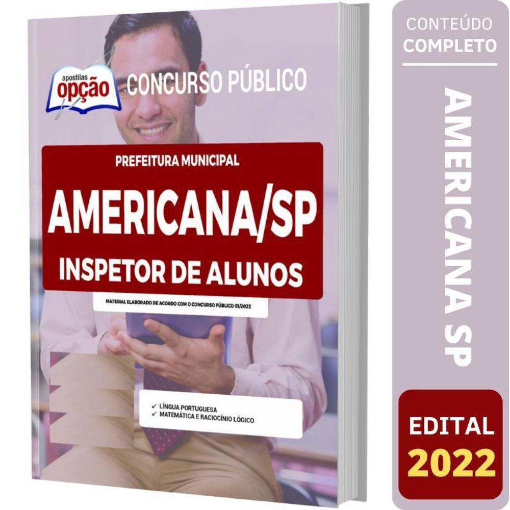 Apostila Prefeitura Americana Sp - Inspetor De Alunos