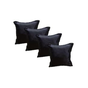 Kit 4 Capa Almofadas Cetim 35x35 Luxo Ziper Invisivel - Magic Enxovais Preto