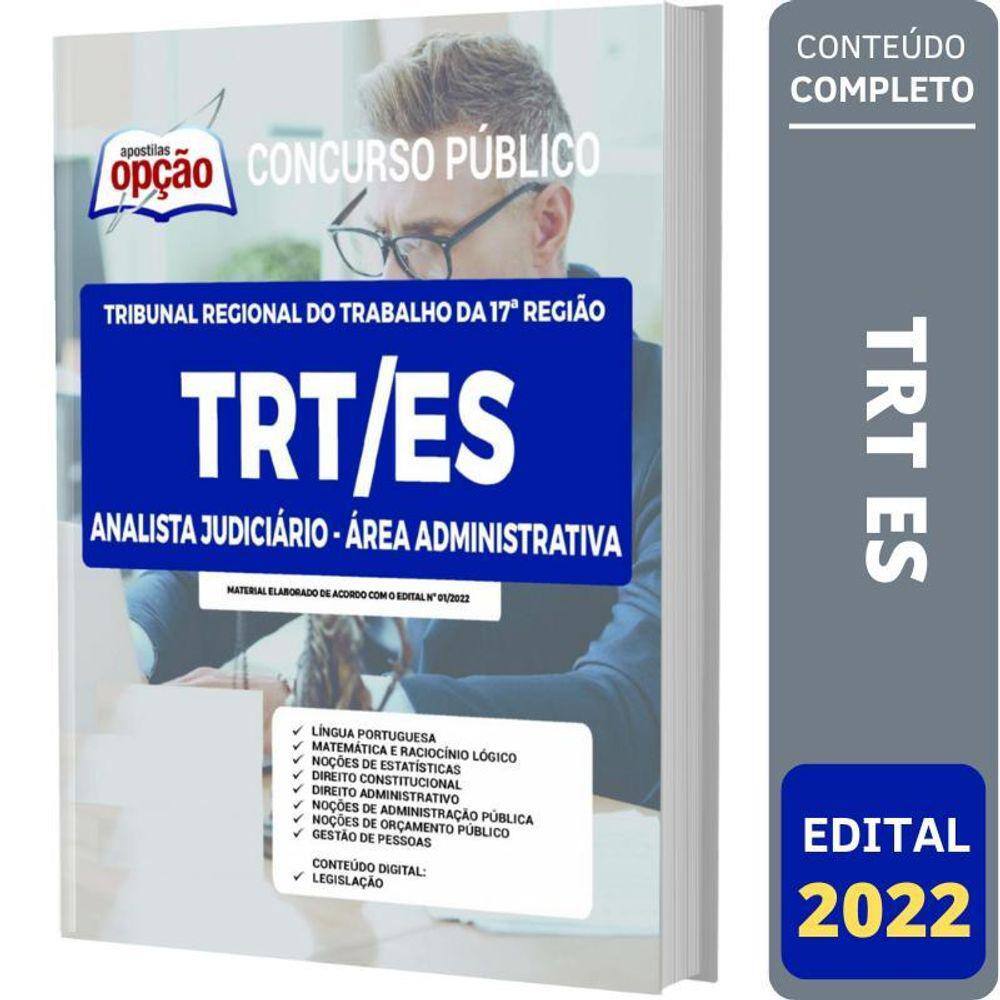 Apostila Concurso Trt Es - Analista Área Administrativa