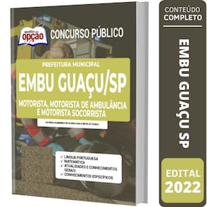 Apostila Embu Guaçu Sp - Motorista E Motorista De Ambulância