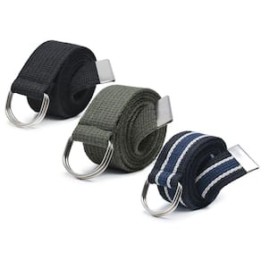 Kit 3 Cinto Plus Size Masculino Gorgurao Canelado Lona Ajuste Argola Reforçada Acabamento Ponteira Aço