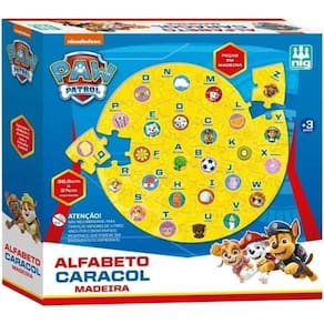 Alfabeto Caracol Madeira Patrulha Canina Nig Brinquedos