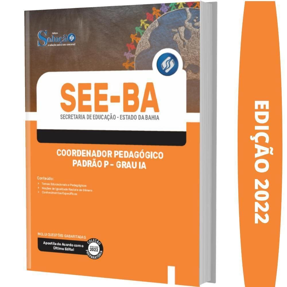 Apostila See Ba - Coordenador Pedagógico Padrão P - Grau Ia