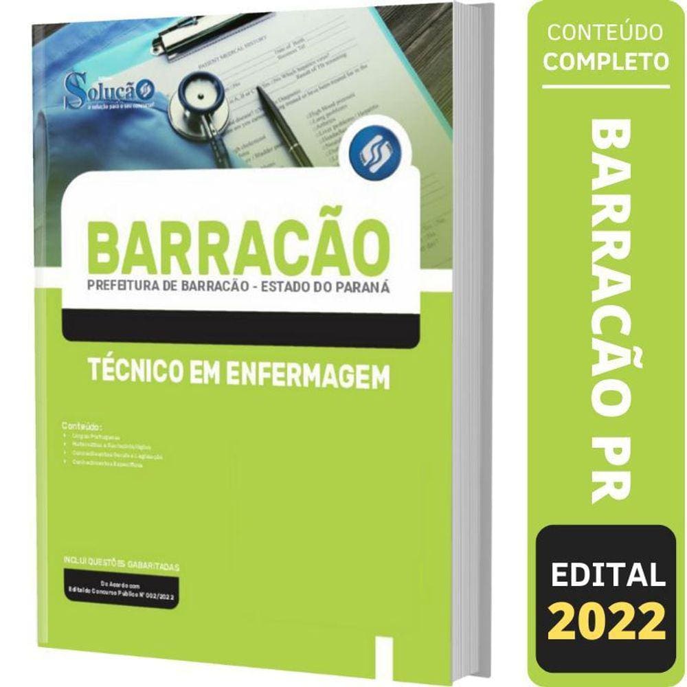 Apostila Concurso Barracão Pr Técnico Em Enfermagem