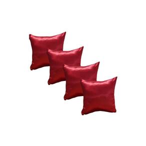 Kit 4 Capa Almofadas Cetim 35x35 Luxo Ziper Invisivel - Magic Enxovais Vermelho