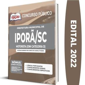 Apostila Prefeitura Iporã Do Oeste Sc - Motorista Cnh D