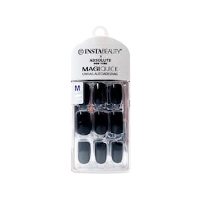 Unhas Postiças Autocolantes Quadrada Eclipse Black 24 Uni.