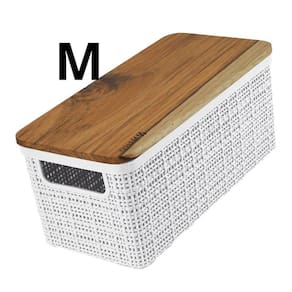 Caixa Organizadora Média Decorativa Prática Tampa Madeira