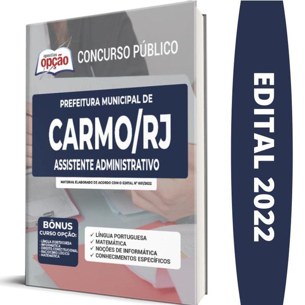 Apostila Prefeitura Carmo Rj - Assistente Administrativo