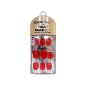 Unhas Postiças Autocolante Quadrada Pintada Candy Red 24un