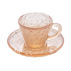 Xícara De Café Pires Âmbar Espelhado Petra 70Ml - Lyor 2781