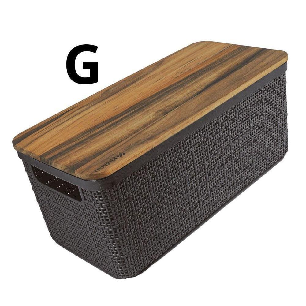 Caixa Organizadora Grande Decorativa Prática Tampa Madeira