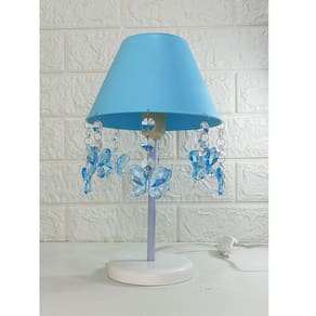 Abajur + Lustre Quarto Infantil Bebê Decorar Borboletas Azul